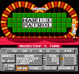 Wheel of Fortune - Family Edition (USA) In game screenshot